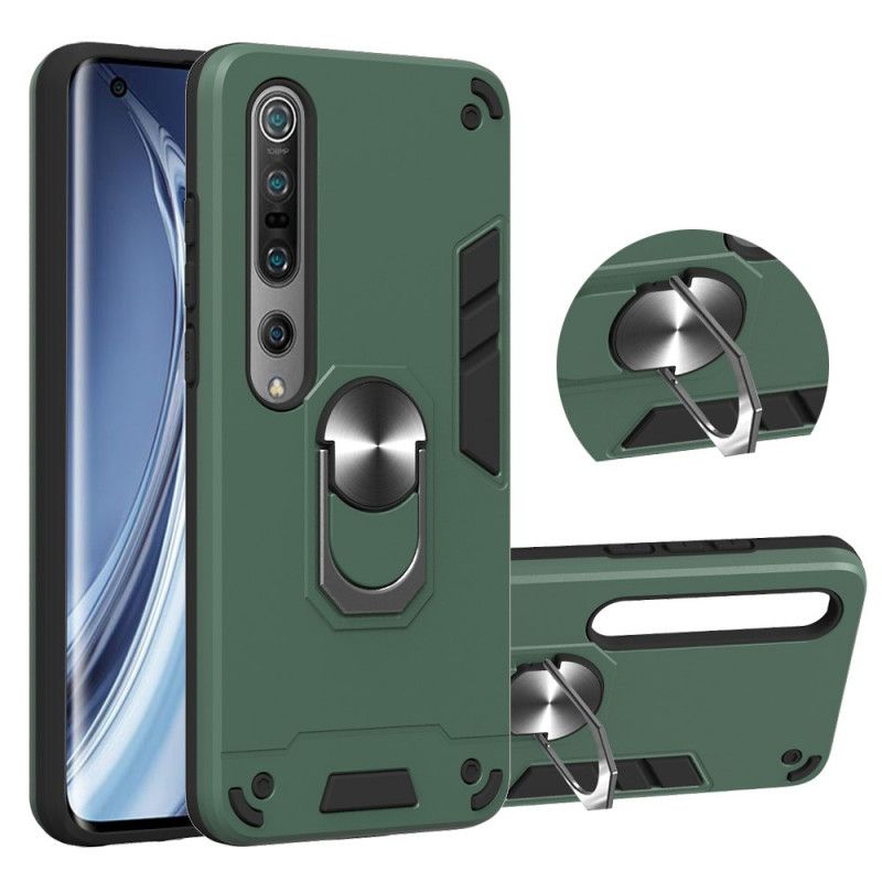 Etui Xiaomi Mi 10 / 10 Pro Biały Czarny Zdejmowany Uchwyt Pierścieniowy Etui Ochronne