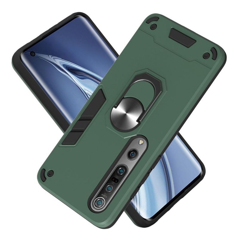 Etui Xiaomi Mi 10 / 10 Pro Biały Czarny Zdejmowany Uchwyt Pierścieniowy Etui Ochronne