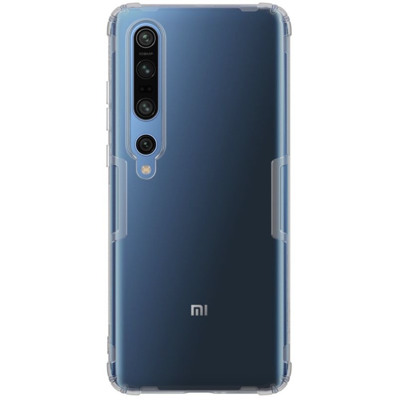 Etui Xiaomi Mi 10 / 10 Pro Biały Półprzezroczysta Nillkin Etui Ochronne