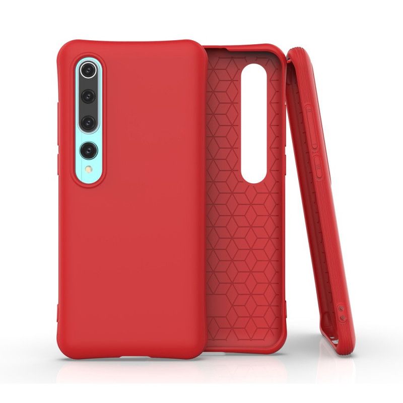 Etui Xiaomi Mi 10 / 10 Pro Czerwony Czarny Elastyczny Mat Silikonowy