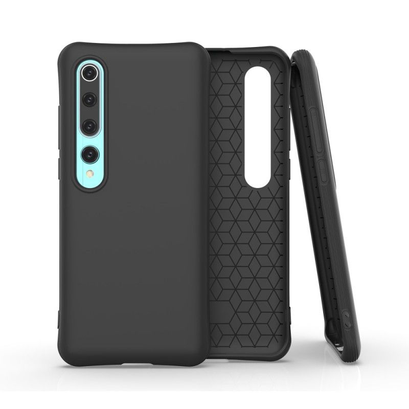 Etui Xiaomi Mi 10 / 10 Pro Czerwony Czarny Elastyczny Mat Silikonowy