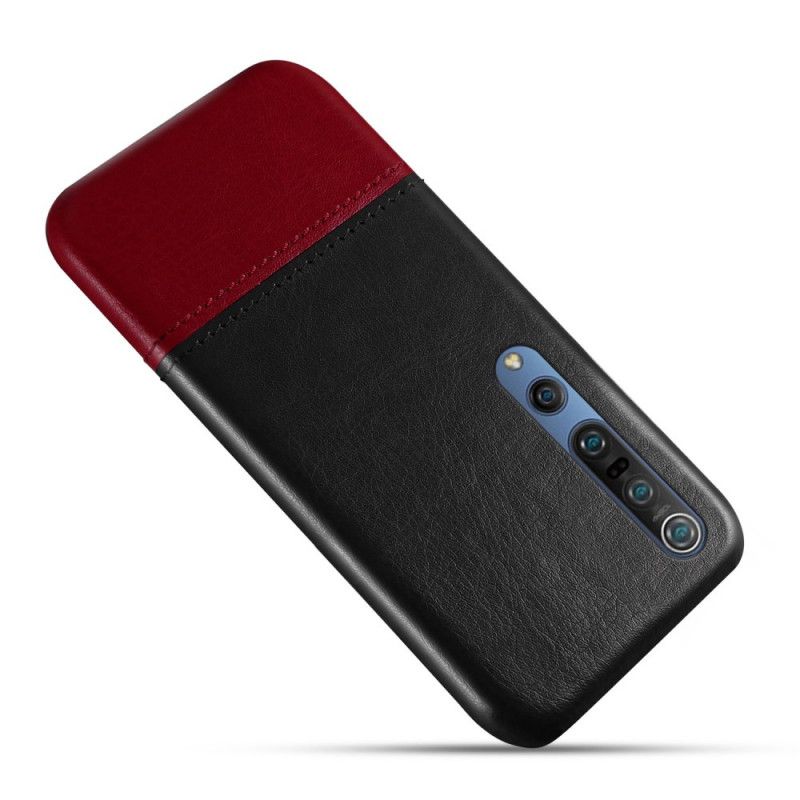 Etui Xiaomi Mi 10 / 10 Pro Czerwony Czarny Ksq Dwukolorowy Efekt Skóry