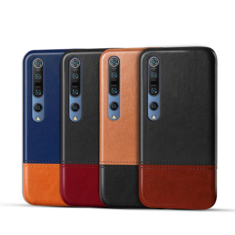 Etui Xiaomi Mi 10 / 10 Pro Czerwony Czarny Ksq Dwukolorowy Efekt Skóry