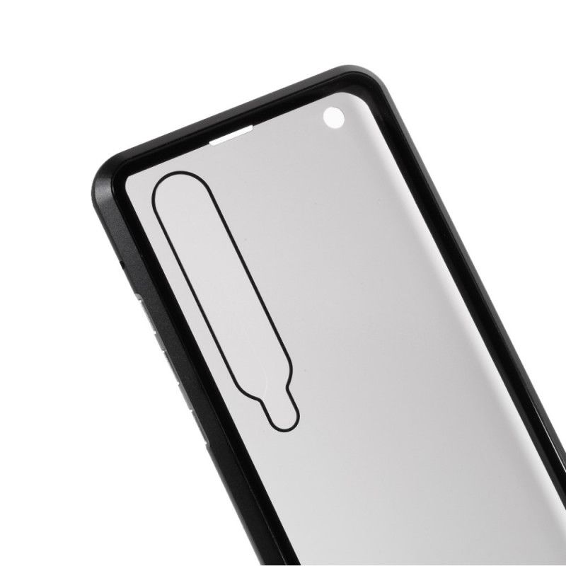 Etui Xiaomi Mi 10 / 10 Pro Czerwony Czarny Szkło Hartowane I Metal Z Przodu Iz Tyłu