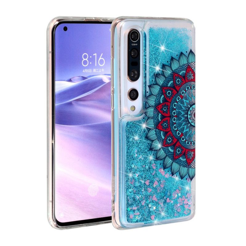 Etui Xiaomi Mi 10 / 10 Pro Jasnoniebieski Ciemnoniebieski Brokatowa Mandala Etui Ochronne