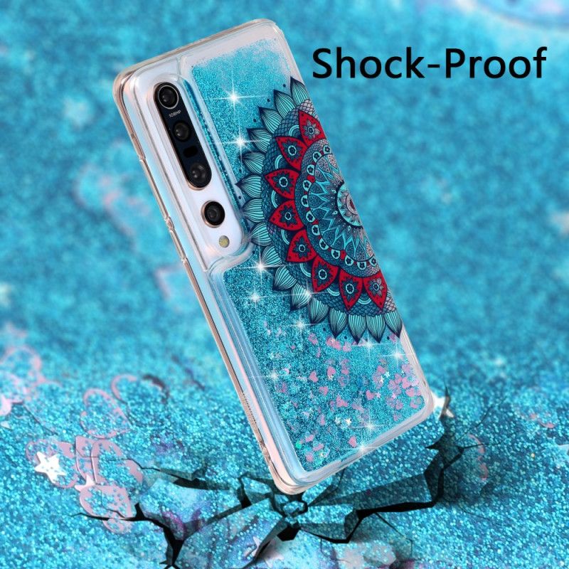 Etui Xiaomi Mi 10 / 10 Pro Jasnoniebieski Ciemnoniebieski Brokatowa Mandala Etui Ochronne