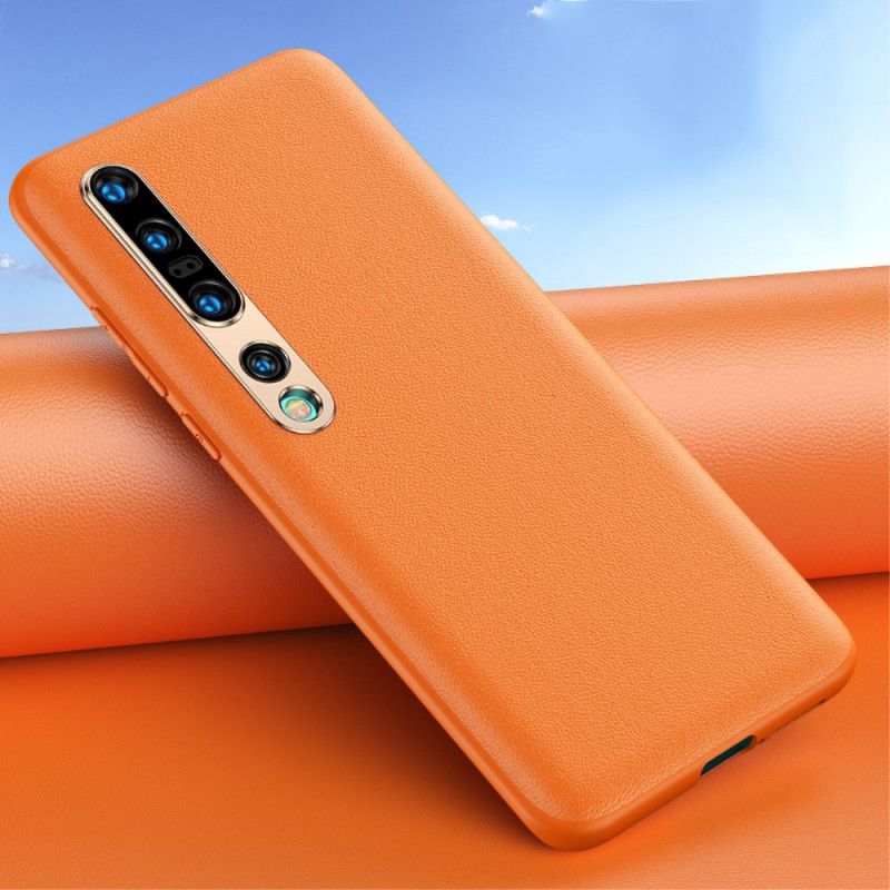 Etui Xiaomi Mi 10 / 10 Pro Pomarańczowy Czarny Kolorowa Skóra Etui Ochronne