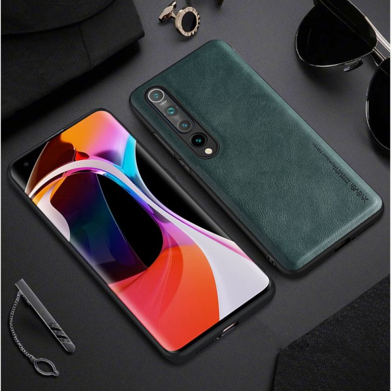 Etui Xiaomi Mi 10 / 10 Pro Zielony Czarny Efekt Skóry W Stylu Vintage Etui Ochronne