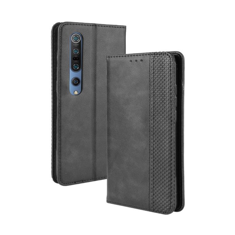 Flip Kotelot Xiaomi Mi 10 / 10 Pro Czerwony Czarny Etui na Telefon Stylizowany Efekt Skóry W Stylu Vintage