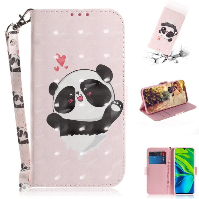 Skórzany Futerał Xiaomi Mi 10 / 10 Pro Etui na Telefon Panda Love Ze Stringami