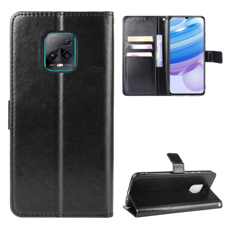 Etui Folio Xiaomi Redmi 10X / 10X Pro Czerwony Czarny Efektowna Sztuczna Skóra