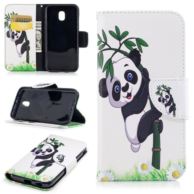 Etui Folio Samsung Galaxy J3 2017 Panda Na Bambusie Etui Ochronne