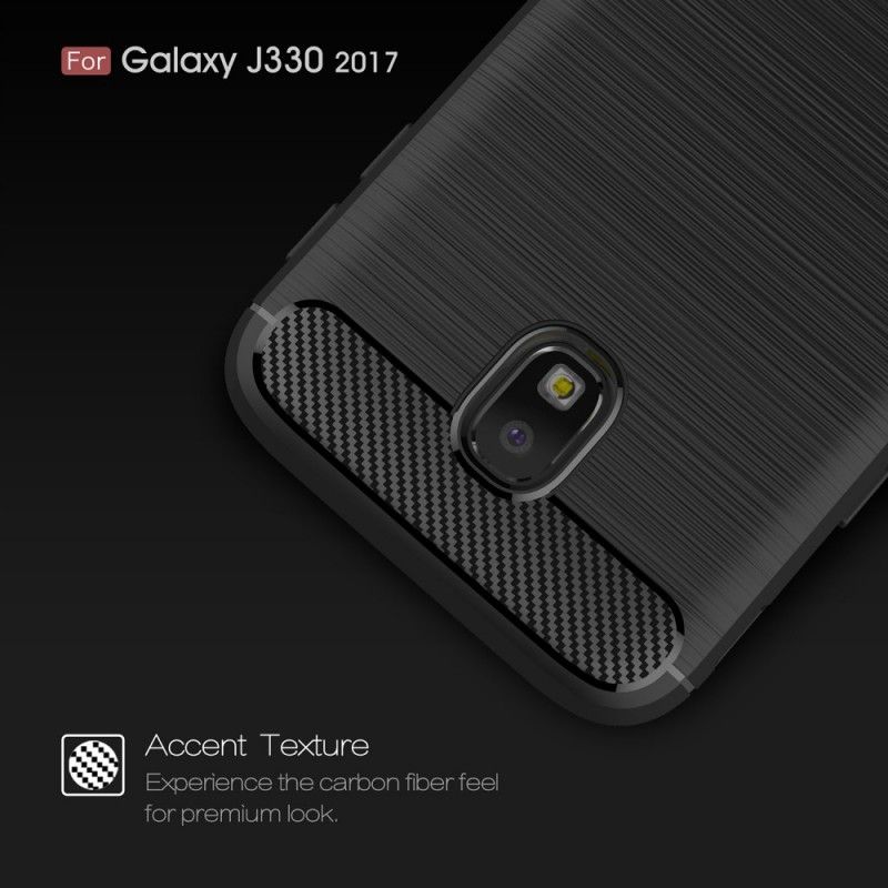 Etui Samsung Galaxy J3 2017 Szary Czarny Szczotkowane Włókno Węglowe