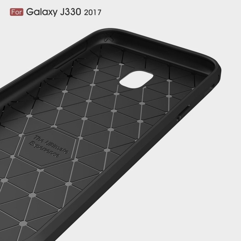 Etui Samsung Galaxy J3 2017 Szary Czarny Szczotkowane Włókno Węglowe