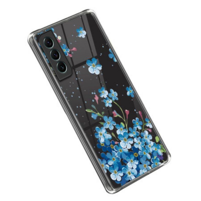 Etui do Samsung Galaxy S23 5G Niebieskie Kwiaty