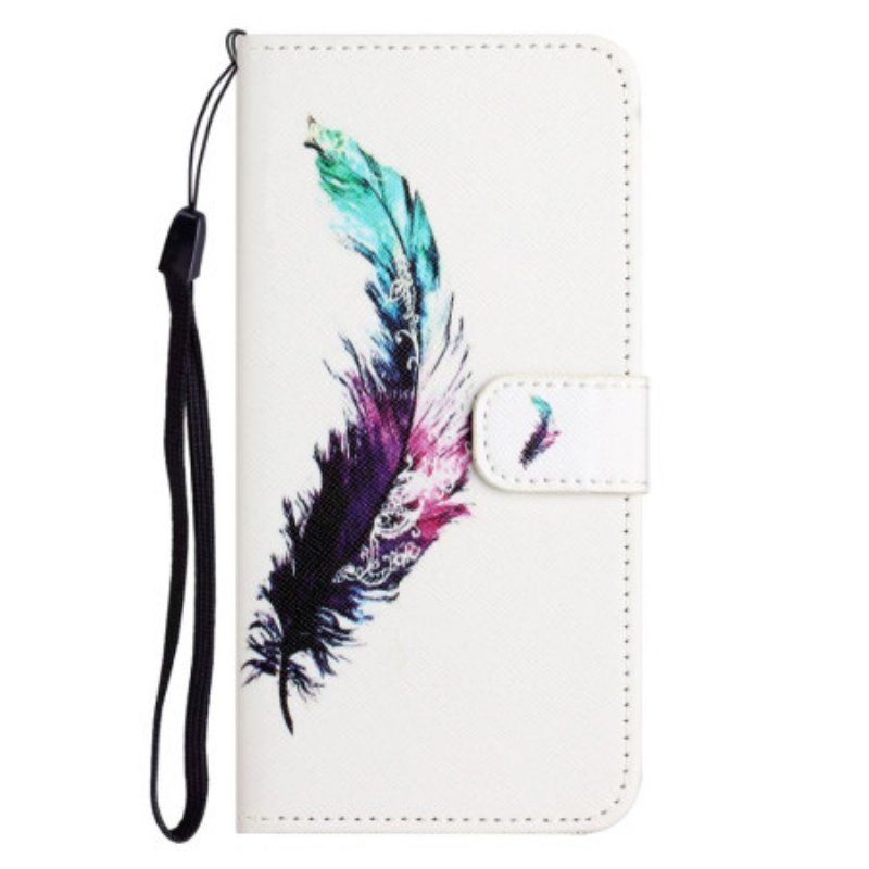 Etui Folio do Samsung Galaxy S23 5G z Łańcuch Pióro Z Smyczą