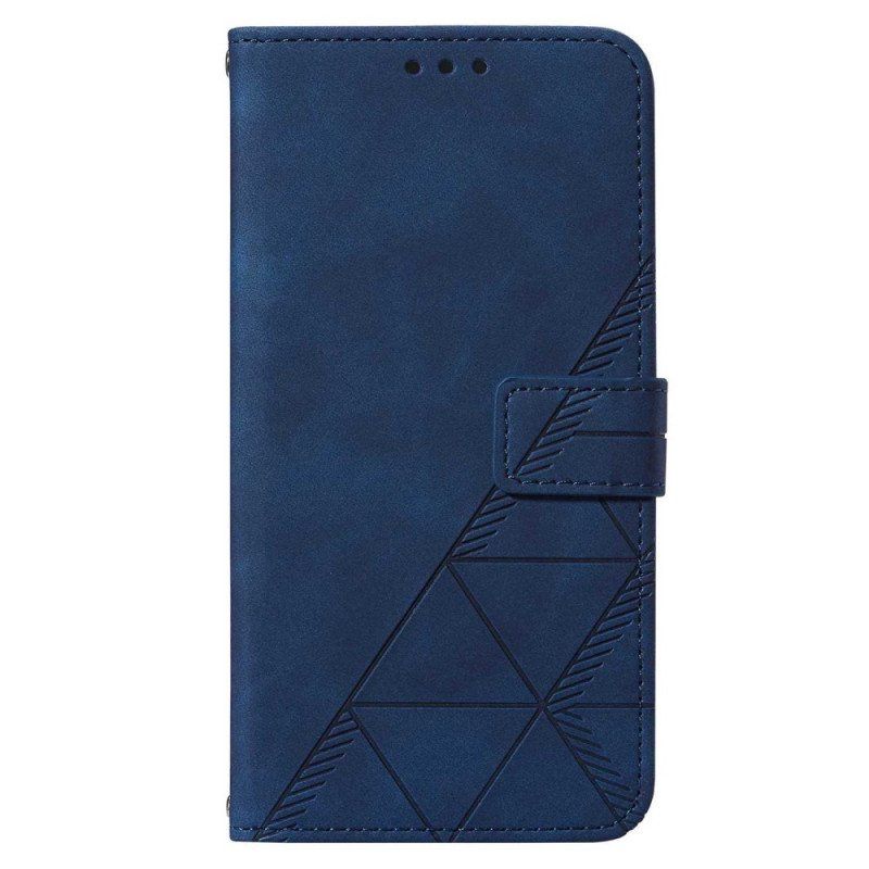 Etui Folio do Samsung Galaxy S23 5G z Łańcuch Trójkąty Paska