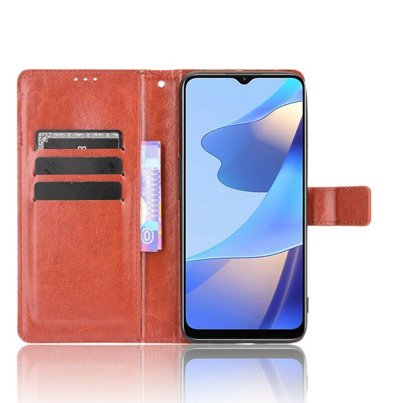 Etui Folio Do Oppo A16 / A16s Błyszcząca Sztuczna Skóra