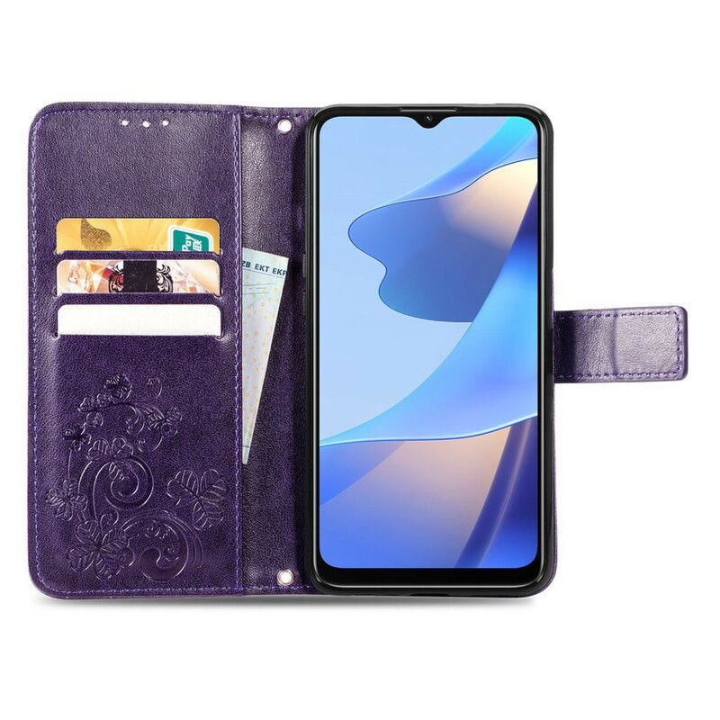 Etui Folio Do Oppo A16 / A16s CZterolistna Koniczyna