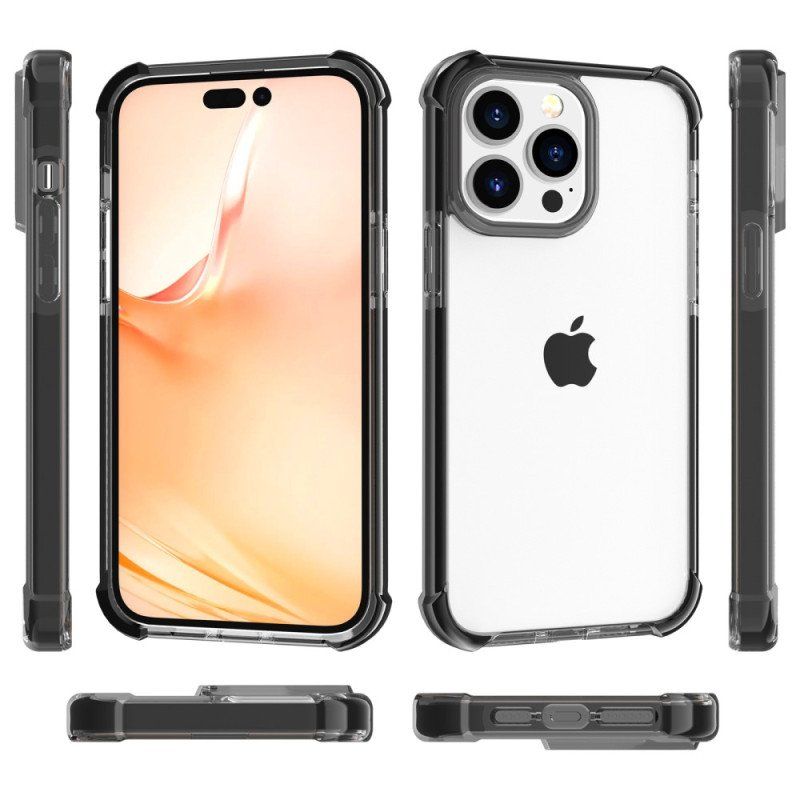 Etui do iPhone 14 Pro Max Przezroczyste Kolorowe Krawędzie