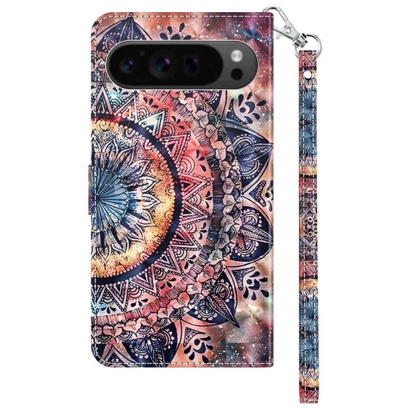 Etui Folio Google Pixel 9 Pro Kolorowa Mandala Z Paskiem Etui Ochronne