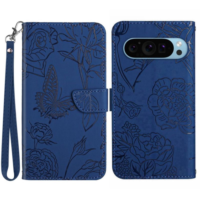 Etui Folio Google Pixel 9 Pro Motylki Na Smyczy Etui Ochronne