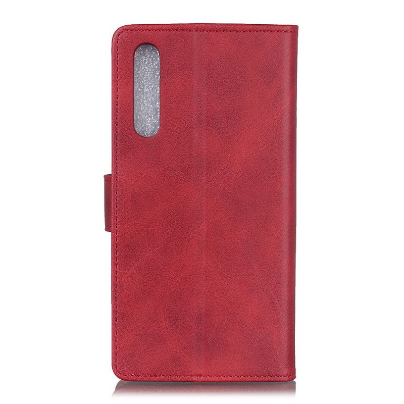 Etui Folio Honor 9X Pro Czerwony Czarny Efekt Skóry Matowej Retro