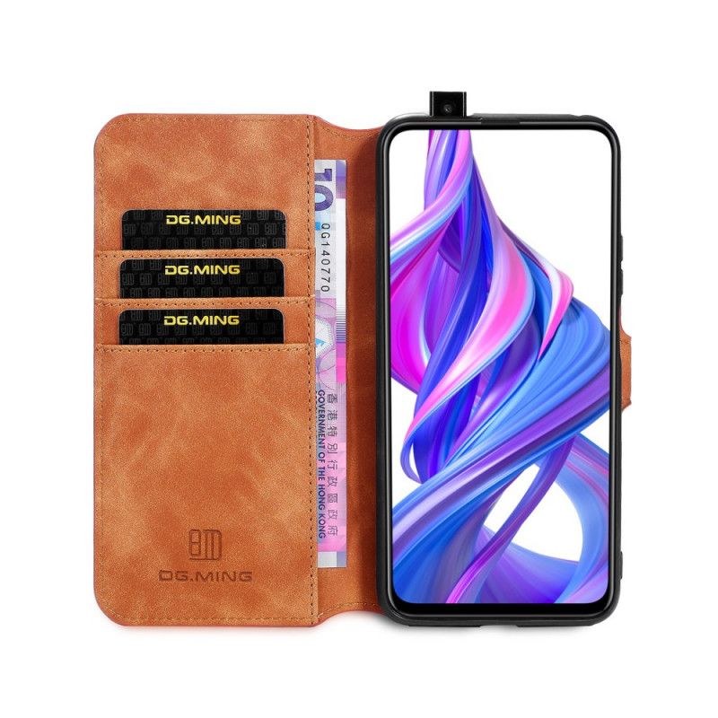 Etui Folio Honor 9X Pro Szary Czarny Retro Dg.Ming