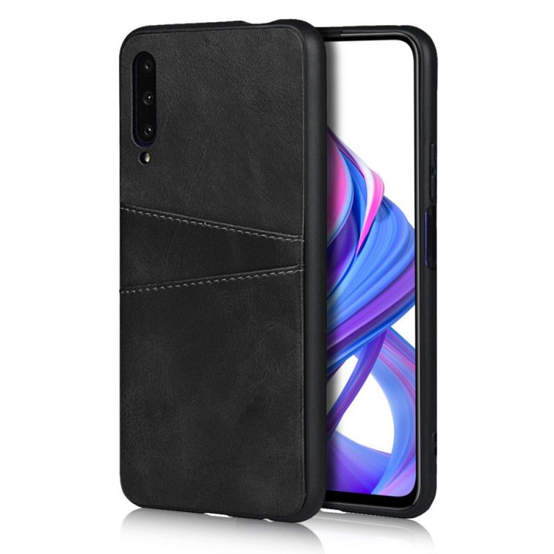 Etui Honor 9X Pro Czerwony Czarny Podwójne Etui Na Karty O Fakturze Skóry Etui Ochronne