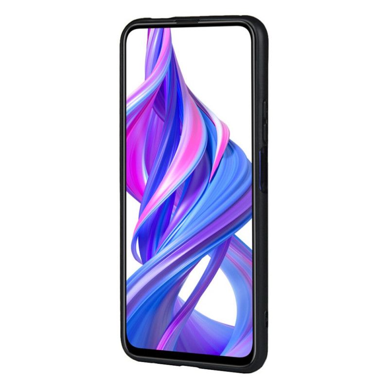 Etui Honor 9X Pro Czerwony Czarny Podwójne Etui Na Karty O Fakturze Skóry Etui Ochronne