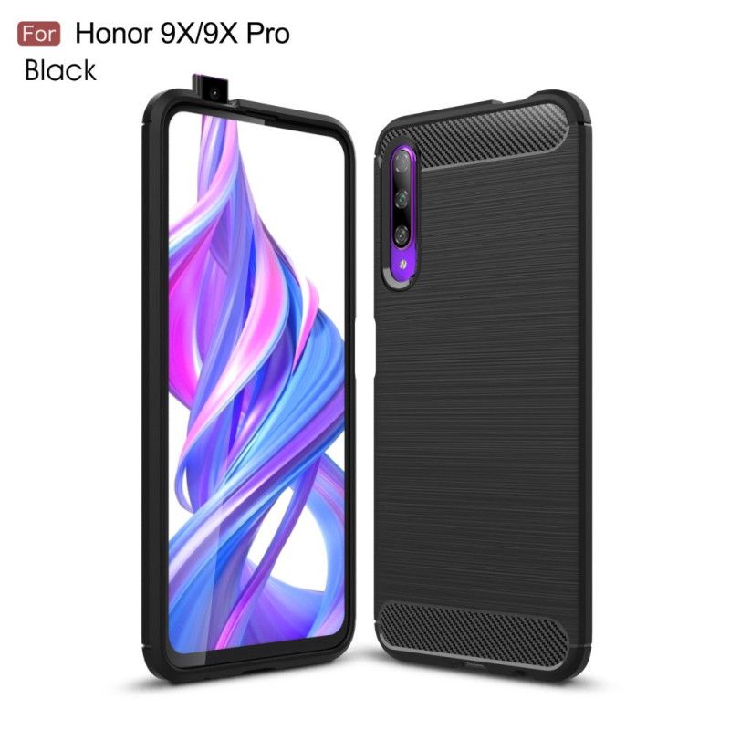 Etui Honor 9X Pro Czerwony Czarny Szczotkowane Włókno Węglowe Etui Ochronne