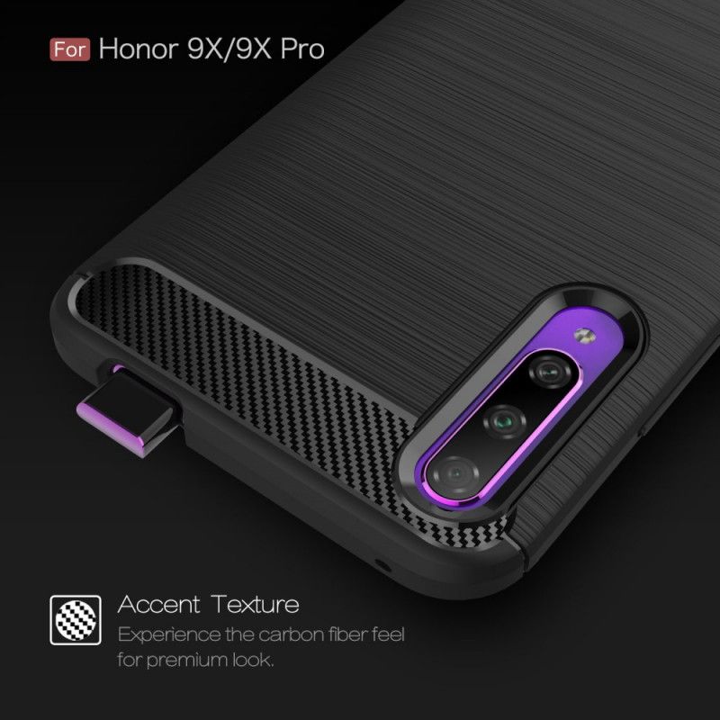 Etui Honor 9X Pro Czerwony Czarny Szczotkowane Włókno Węglowe Etui Ochronne