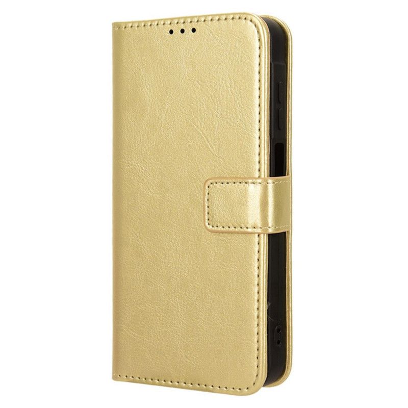 Etui Folio Do Samsung Galaxy M55 5g Błyszcząca Sztuczna Skóra Z Paskiem