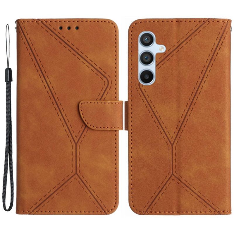 Etui Folio Do Samsung Galaxy M55 5g Linie I Kropkowane Paski