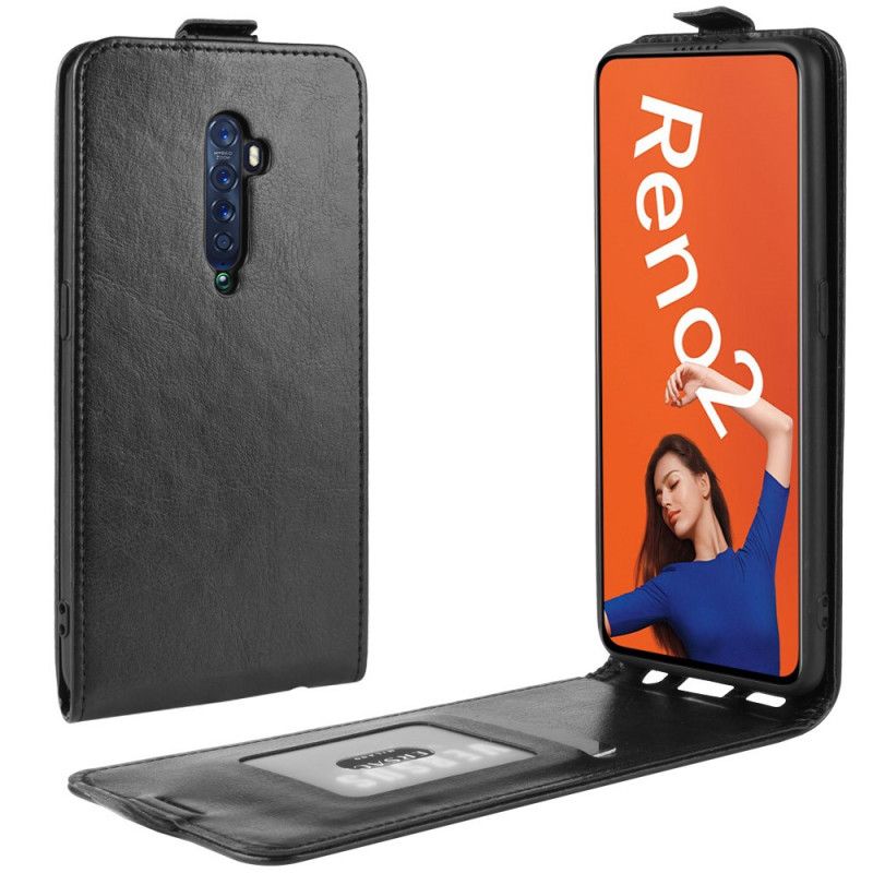 Etui Folio Oppo Reno 2 Brązowy Czarny Składane