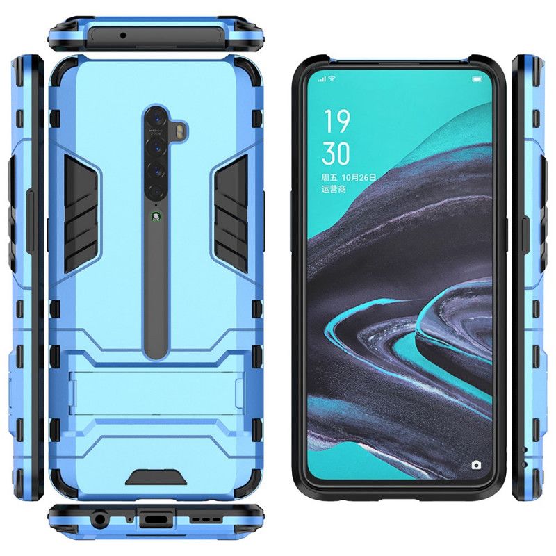 Etui Oppo Reno 2 Czerwony Czarny Język