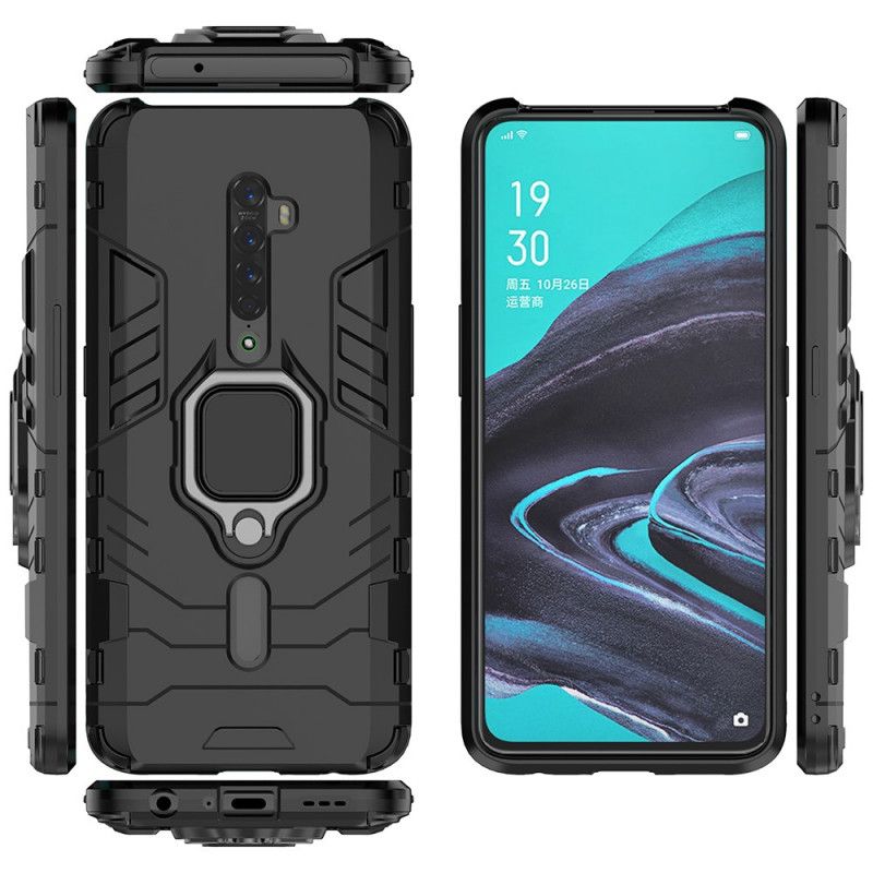 Etui Oppo Reno 2 Czerwony Czarny Pierścień Oporowy Etui Ochronne