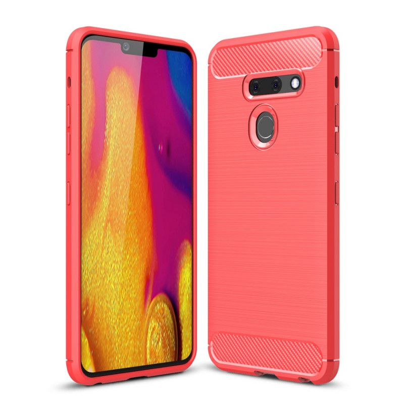 Futerały ThinQ LG G8 ThinQ Czerwony Czarny Szczotkowane Włókno Węglowe