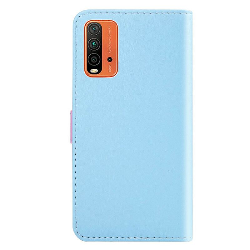 Etui Folio Do Xiaomi Redmi 9t Trójkolorowy Efekt Skóry