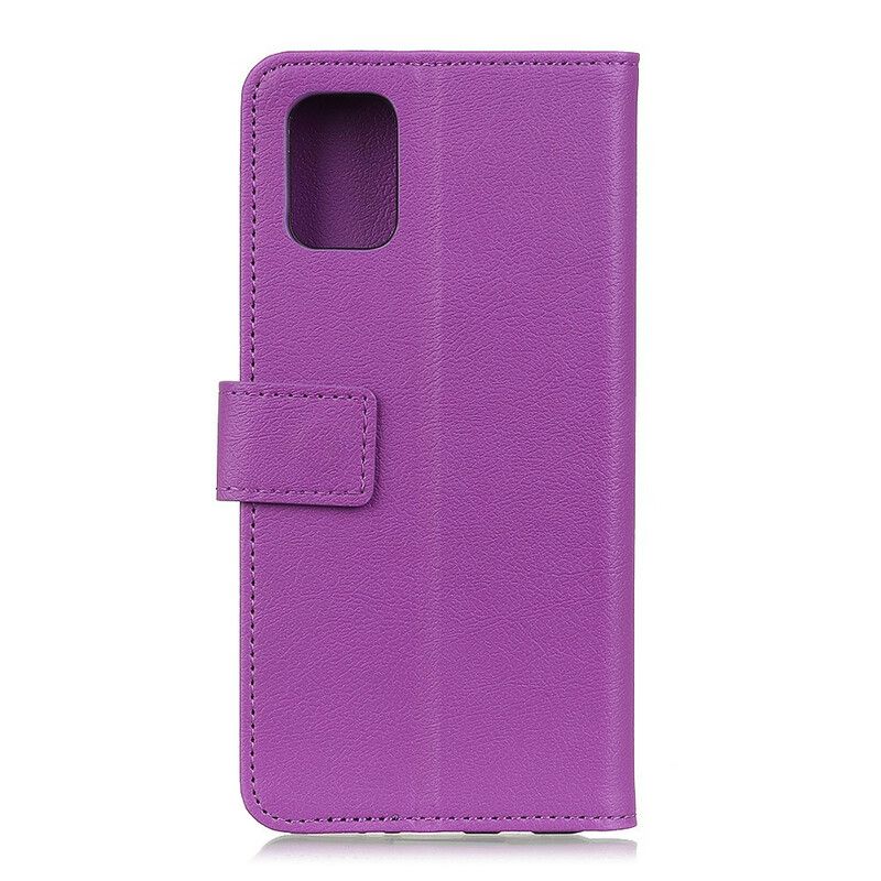 Etui Folio Xiaomi Redmi 9t Prosty Efekt Błyszczącej Skóry Etui Ochronne