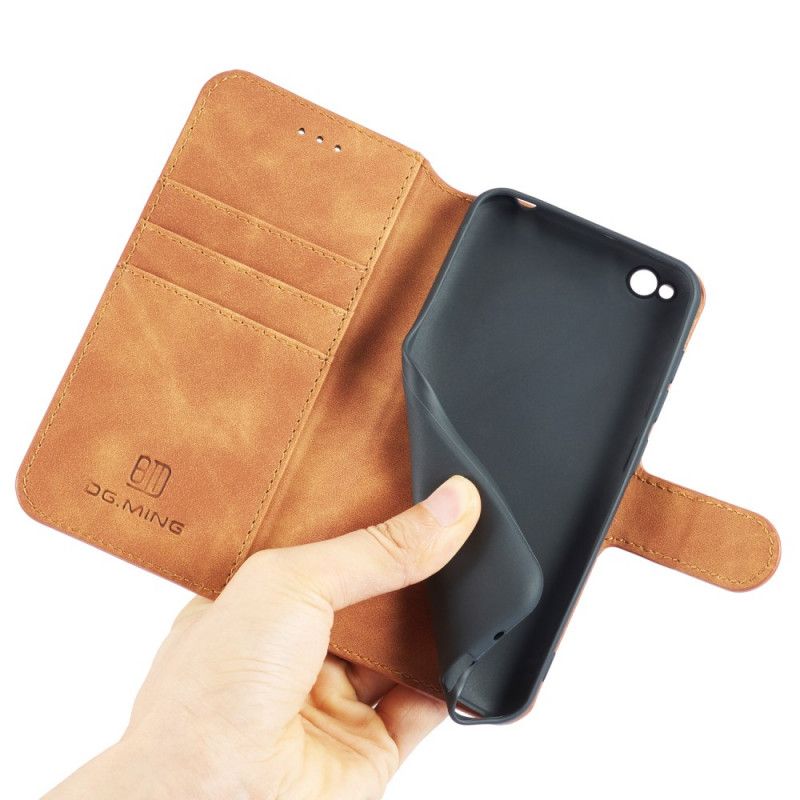 Etui Folio Xiaomi Redmi Go Szary Czarny Retro Dg.Ming Etui Ochronne