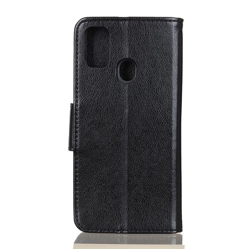 Etui Folio OnePlus Nord N10 Czerwony Czarny Dwoina Ze Skóry Nappa Etui Ochronne