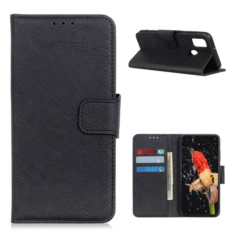 Etui Folio OnePlus Nord N10 Czerwony Czarny Liczi Teksturowane