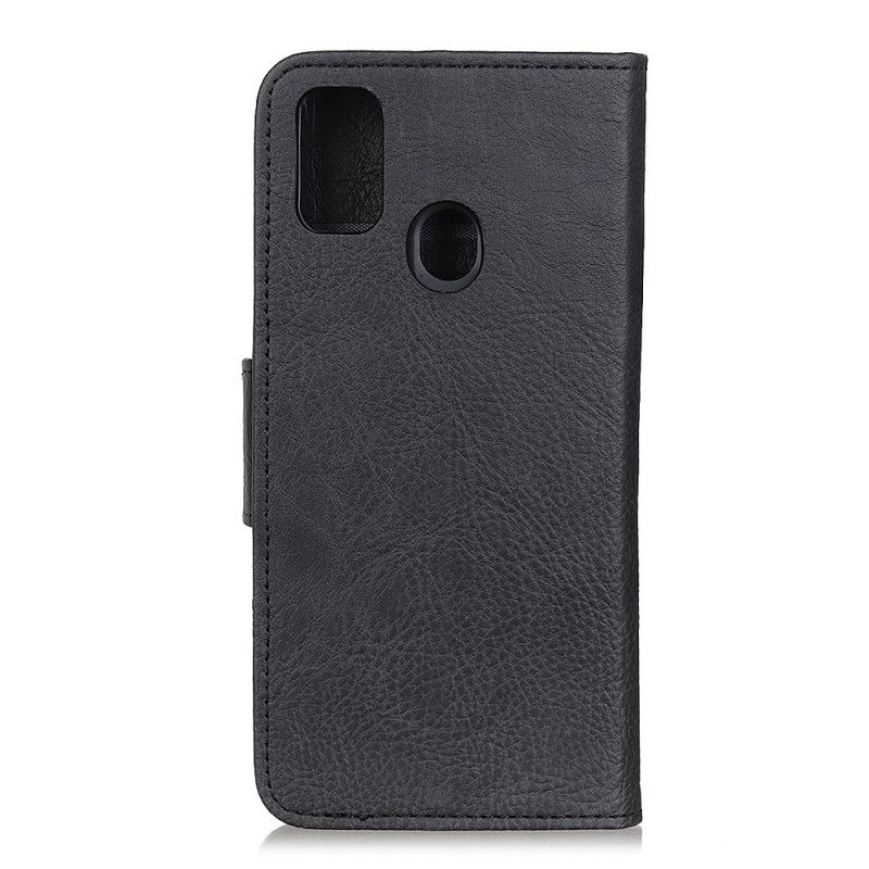 Etui Folio OnePlus Nord N10 Czerwony Czarny Liczi Teksturowane