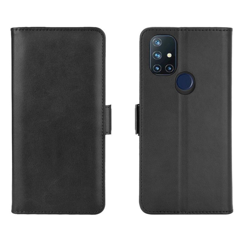 Etui Folio OnePlus Nord N10 Czerwony Czarny Podwójna Klapa Etui Ochronne