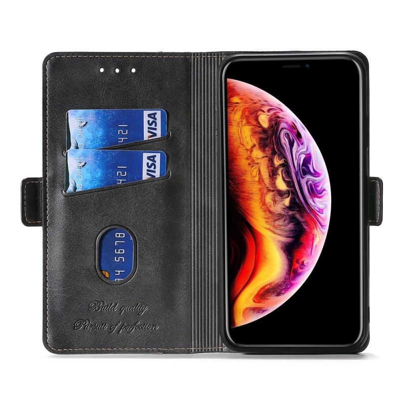 Etui Folio OnePlus Nord N10 Czerwony Szary Dwukolorowa Skóra Etui Ochronne