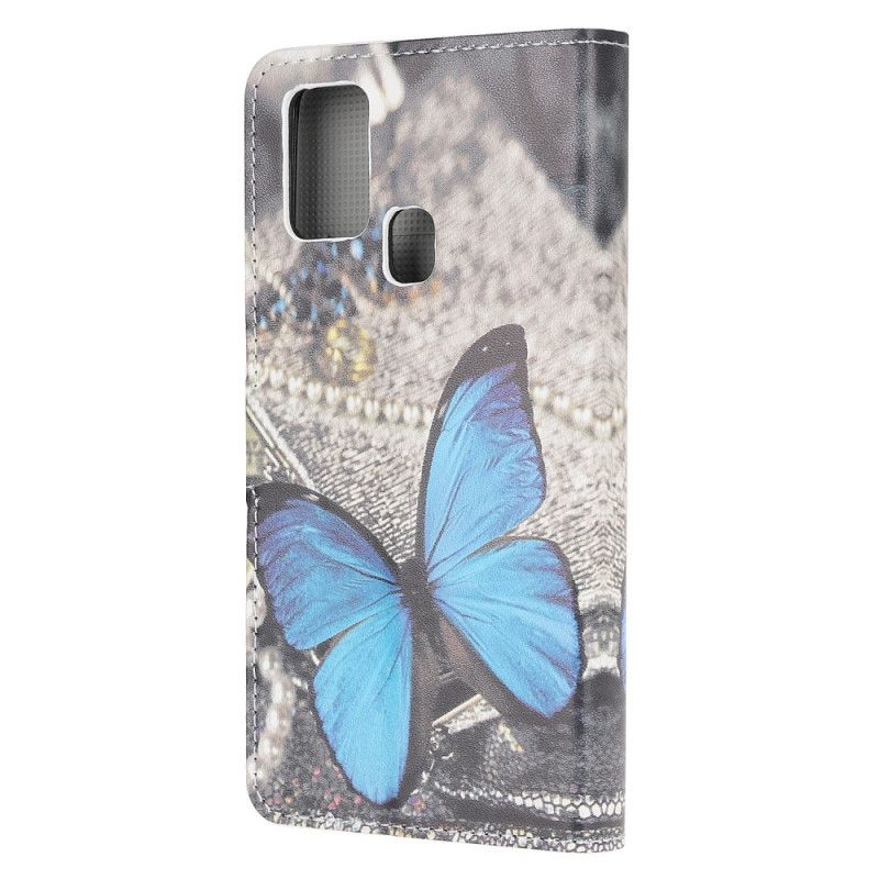 Etui Folio OnePlus Nord N10 Niebieski Motyl