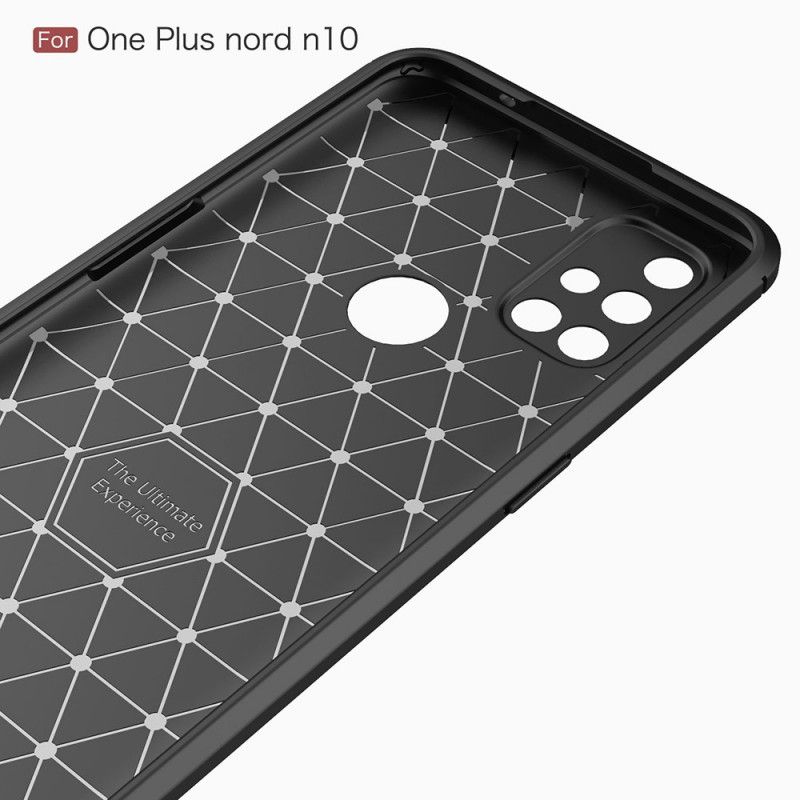 Etui OnePlus Nord N10 Czerwony Czarny Szczotkowane Włókno Węglowe