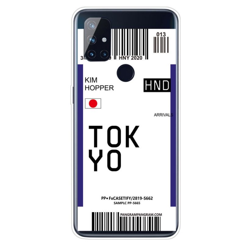 Etui OnePlus Nord N10 Granatowy Czarny Karta Pokładowa Tokyo