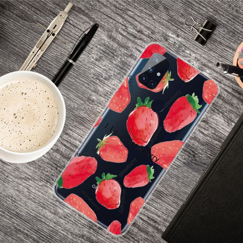 Etui OnePlus Nord N10 Truskawki / Kocham Truskawki